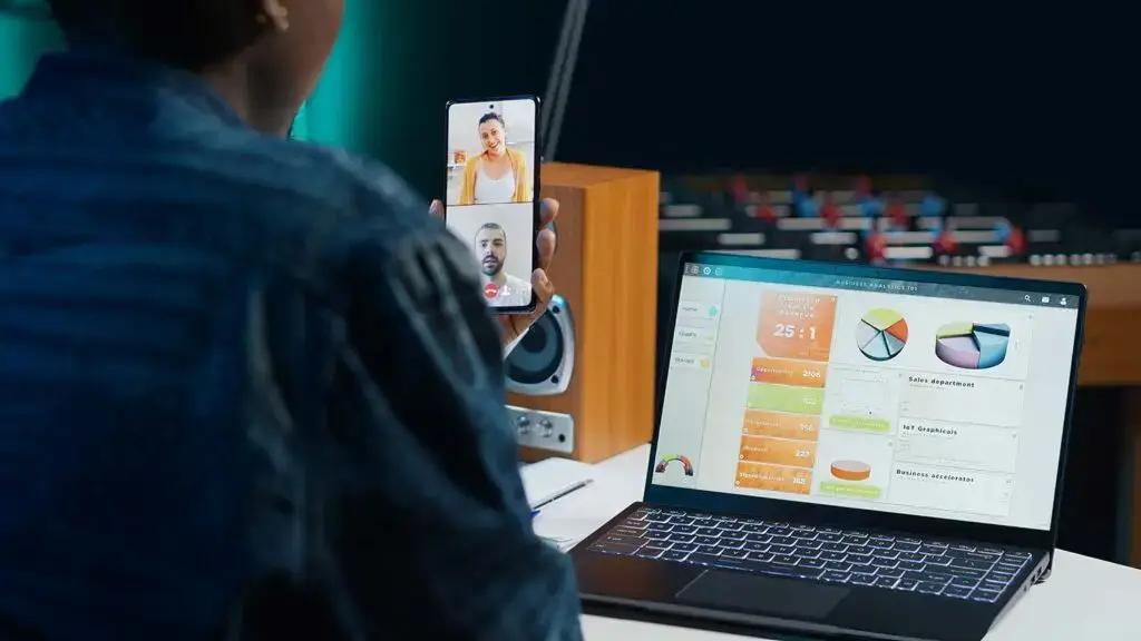 remote worker on a call